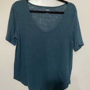 Navy/Teal V-Neck